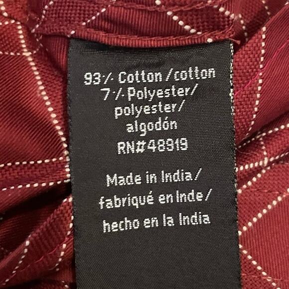 ⭐️ Phat Farm Red Vintage Button Down Long Sleeve Cotton Collar Shirt‎ Men's XL - Picture 7 of 8